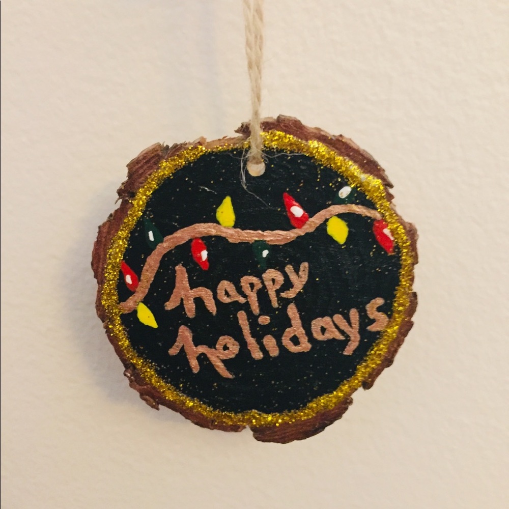 Hand painted wooden ornament